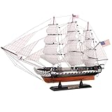NAUTIMALL USS Constitution Wooden Model Ship 27' Replica Nautical Sailboat Decor