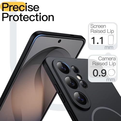 Image of JETech Slim Cover Case for Samsung Galaxy S26 Ultra, Compatible with MagSafe, Anti-Slip Grip & Full Camera Lens Protection, Soft TPU Protective Phone Cover, Shockproof (Black)