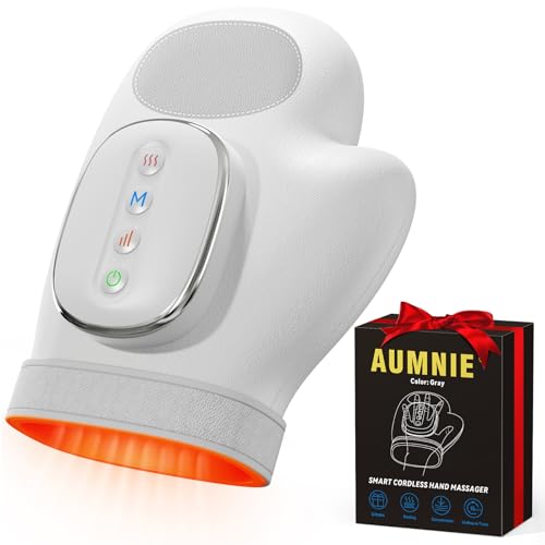 Hand Massager with Heat and Compression: Cordless Hand Massage Glove with 3 Modes, 5 Intensity & 3...