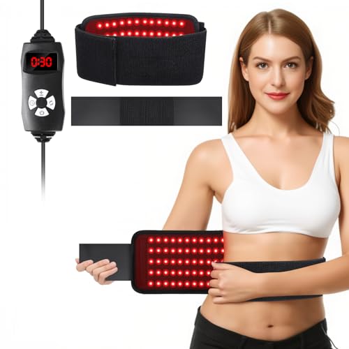 Red Light Belt for Body,660nm and 850nm Red Light Wrap with Timer Setting,Portable Wrap Device for Muscle Relief for Shoulder Back Waist Abdomen