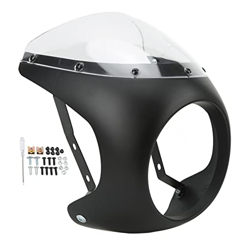 Phare de moto rond transparent optique avant durable noir