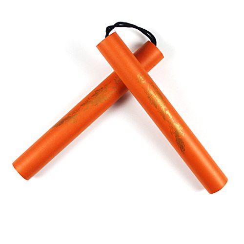 Glield 27cm Nunchaku Espuma Estampado Dragón con Cuerda Seguro de Buena SJG01 (Naranja)