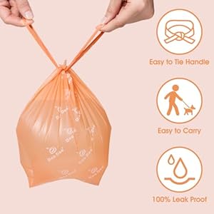 Dog Poop Bags Rolls with Handles and Dispenser 330 Counts Scented for Small Medium Dogs Leak Proof Extra Thick Waste Bags for Walking Doggy Peach