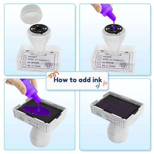 Image of Happy Teacher Checkbox Stamps - Easy Grading, Improved Efficiency - Purple