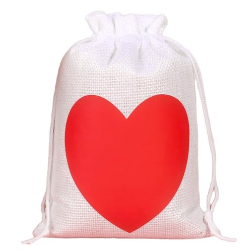 Pack of 10 Jute Gift Bags, Small Fabric Bags, Love Bag Bag, Jute Bags with Drawstring, Advent Calendar Bags