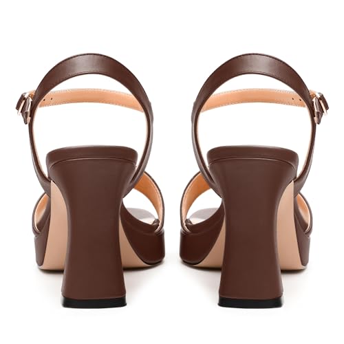 Womens Block High Heel Platform Sandals, Open Toe Ankle Strap Comfort Sandals, Womens Dressy Sandals4