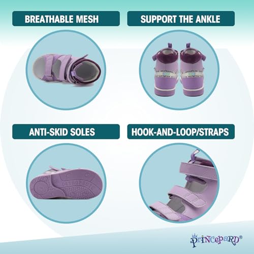 princepard Orthopedic Sandals for Kids and Toddlers,High-top AFO Shoes with Arch and Ankle Support4
