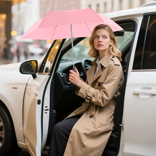 Lejorain Automatic Folding Umbrella Compact - Slim Flat Portable Mini Pocket Umbrellas Sturdy Durable Big Umbrella for Rain and Wind — view 2