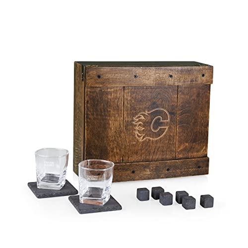 PICNIC TIME NHL Calgary Flames Whiskey Box Gift Set