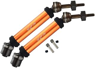 Traxxas Rustler 4X4 VXL (67076-4) / Hoss 4X4 VXL (90076-4) Upgrade Parts Harden Steel #45 Rear Axle CVD Drive Shaft with Alloy Body - 1 Pair Set Orange