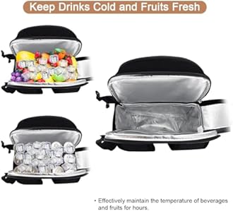 Sunflora Picnic Backpack for 4 Person Set Pack with Insulated Waterproof Pouch for Family Outdoor Camping (Black)