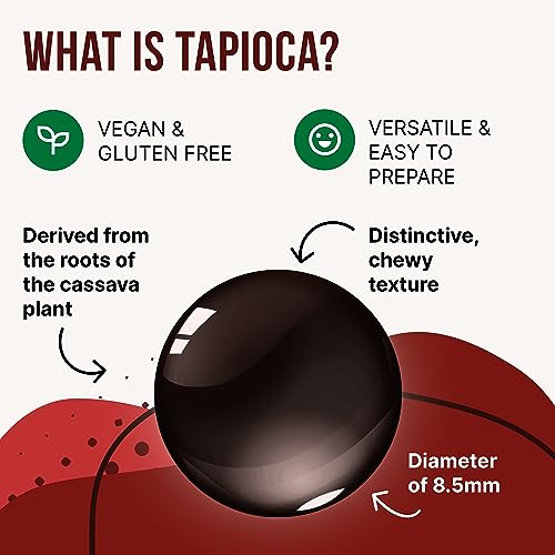 Inspire Food オリジナルタピオカパール バブルティードリンク用 - 1kg | プレミアム歯ごたえのあるボバボール ボバミルクティー用 | ボバミルクティー、アイスコーヒー、アイスティー、スラッシュ、ブレンドフルーツドリンクに最適