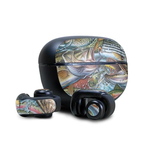 Image of Glossy Glitter Skin Compatible with Bose Ultra Open Earbuds - Action Fish Puzzle - Premium 3M Vinyl Protective Wrap Decal Cover - Easy to Apply | Crafted in The USA by MightySkins