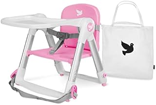 APRAMO FLIPPA Baby Booster Seat for Dining Folding Portable Infant Feeding Chair with Tray and Seat Belt (Pink Sakura)
