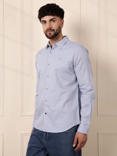Image of WROGN Men's Linen Blend Shirt | Solid Styles | Slim Fit