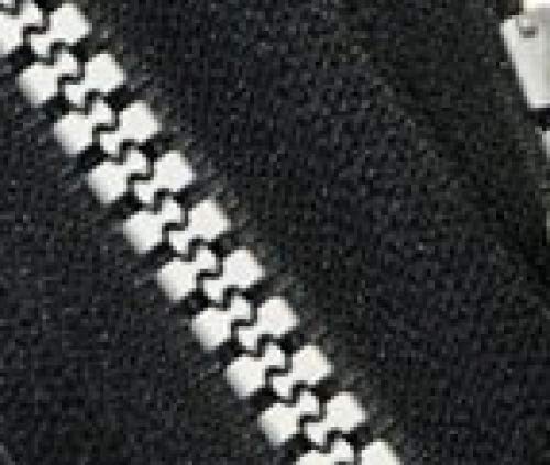 YKK Sport Zipper34 Vislon Zipper Black with Pewter Teeth ~ YKK #5 Molded Plastic Separating - Black (1 Zipper/Pack)