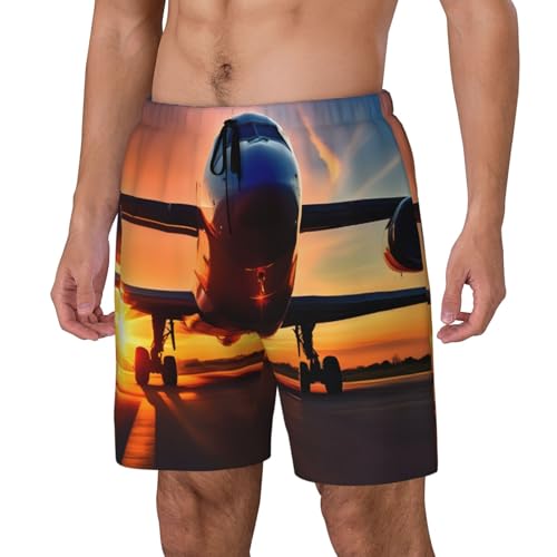 Pantalones cortos de natación ligeros con estampado original de cielo y avión 2