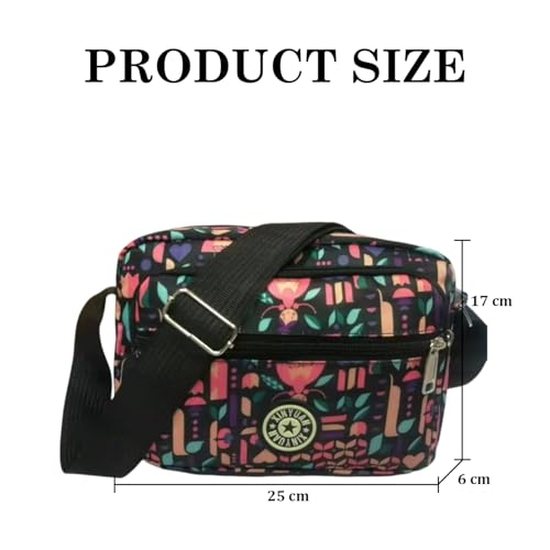 Image of MOMISY Women Mobile Messenger cellphone Bag Ladies Nylon Shoulder Cross Body Long Strap for College, Outing, Travelling, Work