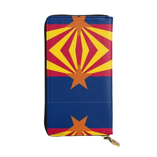Pochette longue drapeau de l'Arizona : portefeuille zippé aux finitions soignées