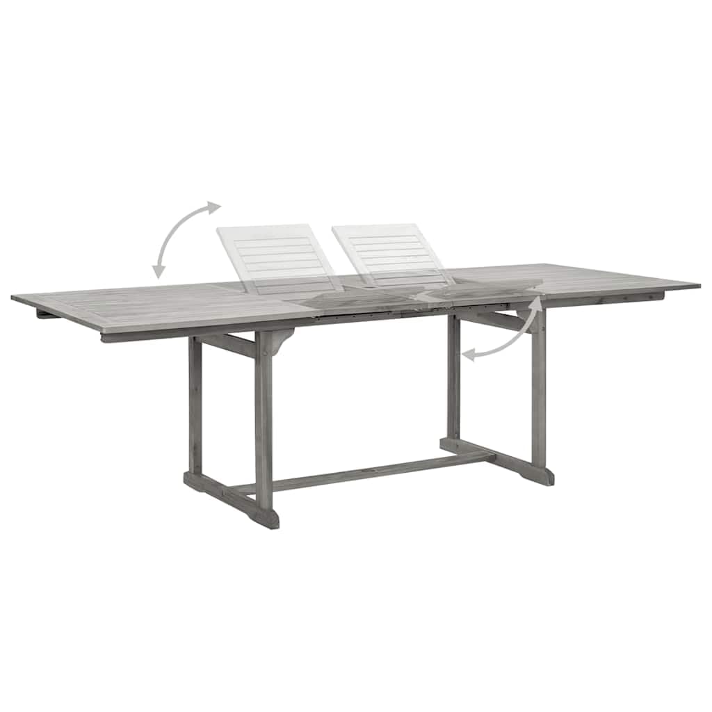 Juego De Comedor para Jardin 7 Piezas Madera Acacia Maciza | Mesa Extensible, Sillas Ajustables 5 Posiciones, Plegables, Max 110 Kg Por Asiento