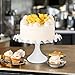 Quegroot 12-Inch Porcelain Round Cake Stand - White Dessert Stand for Wedding, Birthday Party