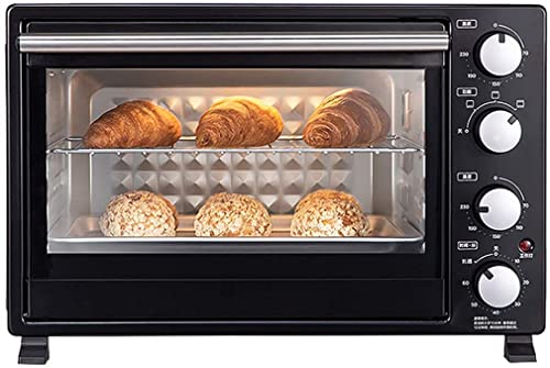 CAZARU Forno con convezione, 35 Litri 1500 W Forno Elettrico Piccolo Forno per Uso Domestico Temporizzazione 60 Minuti Convezione Forno tostapane da appoggio Happy Life