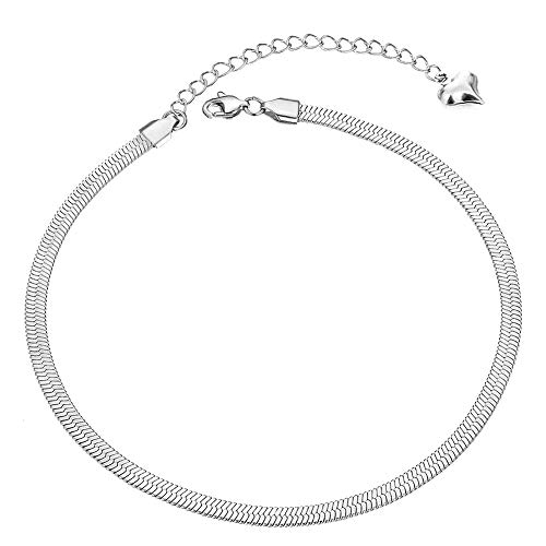 Image of Ankle Bracelets for Women,14K Gold Plated Snake Chain Anklet for Women Beach Cute Anklets