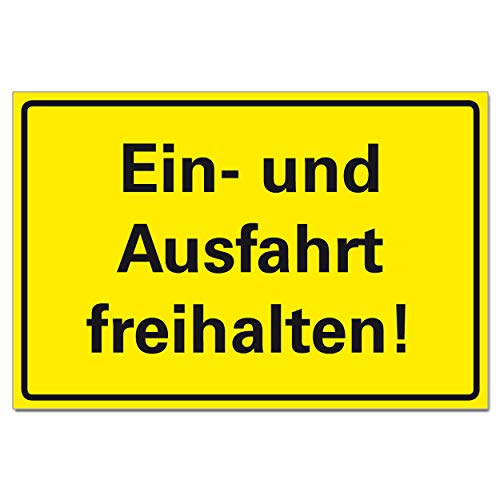 Ein und Ausfahrt freihalten Hinweisschild Parkverbot Hartschaum 30 x 20 cm