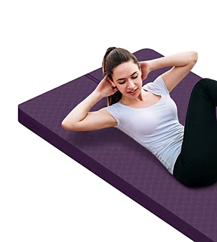 nuveti Large Exercise Mat - 15mm/20mm/30mm Thick Yoga Mat | Workout Mat for Fitness, Yoga, Pilates, Stretching & Floor Exercises for Women & Men with Free Carrying Bag