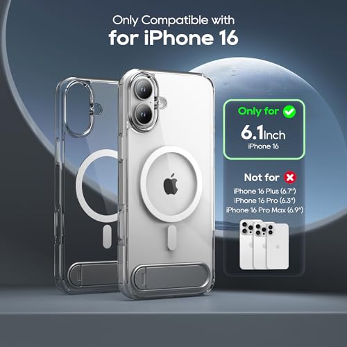 Coque antichoc iPhone 16 protection transparente 2024 avec béquille magnétique