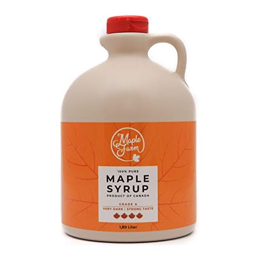 Jarabe de arce Grado A (Very dark, Strong taste) - 1,89 litros (2,5 Kg) - Miel de arce - Sirope de Arce - Original maple syrup
