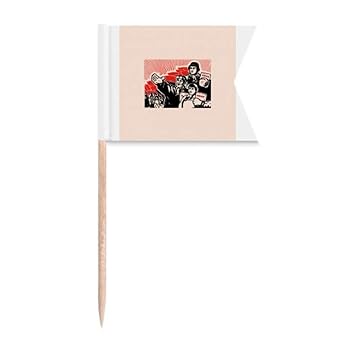 offbb China Red Education Propaganda Road Toothpick Flags Labeling Marking for Party Cake Food Cheeseplate