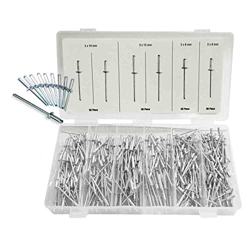 BensonTools 48999 Remaches, 320 Unidades, Plateado, color unico