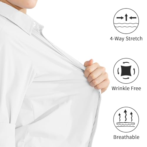 Image of 2T-16Y Boys' Stretch Long Sleeve Button Down Toddler Dress Shirt Wrinkle Free Oxford Uniform Shirt with Chest Pocket