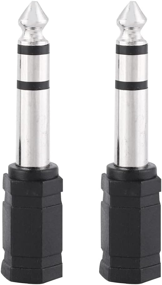 Bnineteenteam 6.5mm (1/4 Inch) Male to 3.5mm Female Headphone Jack Plug Audio Stereo Adapter for Audio Connector Cable for Headphones Instrument Guitar Bass Piano Microphone 2 Pack