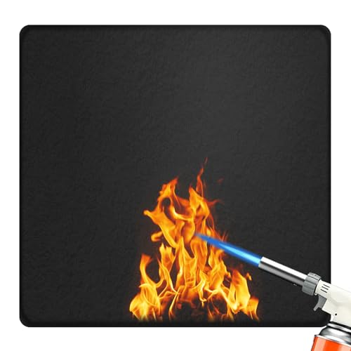 Tapis ignifuge 100 x 100 cm Tapis de protection contre la chaleur Tapis ignifuge jusqu'à 982 °C Tapis ignifuge pour barbecue, soudure, brasero, cheminée