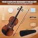 MUSTAR Violin, 4/4 Violin for Beginners, Classic Violin 4/4 Full Set with Bow, Rosins, Hard Case, Mute, Fingerboard Stickers, Shoulder Rest, Beginner KIt for Adults,Kids