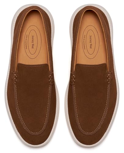 Journey West Men's Comfort Casual Slip-on Suede Leather Loafers Shoes for Men