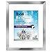 11x14 Silver Picture Frames - Made to Display Pictures 8x10 with Mat or 11x14 Without Mat - Wide Molding - Wall Mounting Material Included