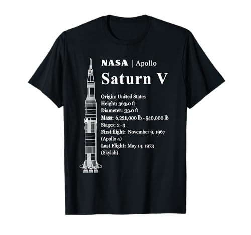 Saturn V Blueprint Style - NASA History - Apollo Program T-Shirt