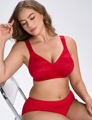 Image of Wingslove Women's Full Coverage Non Padded Comfort Minimizer Wire-Free Bra Plus Size