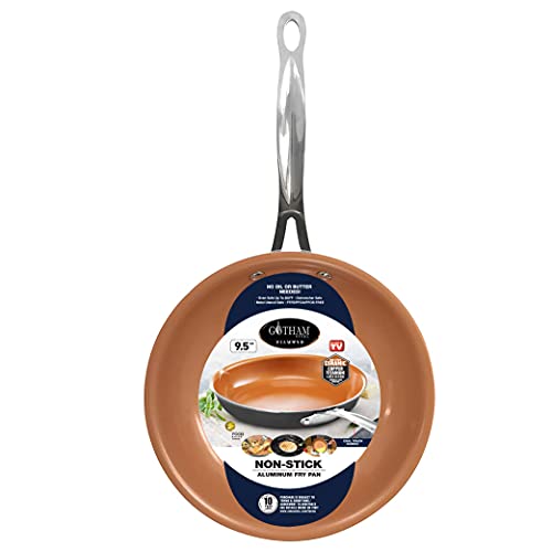 Gotham Steel 9.5” Frying Pan, Nonstick Copper Frying Pans With Durable Ceramic Coating, Nonstick Frying Pans, Nonstick Skillet, Copper Pans Nonstick, Egg Pan, Omelet Pan Cookware 100% Pfoa Free #TOP6