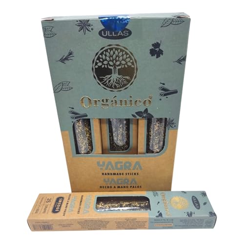 Incienso EN Varillas DE YAGRA Caja Completa DE 12 CAJITAS DE 25 Gramos Cada UNA EN Total 300 Gramos