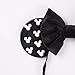 JIAHANG Adjustable Black Mouse Ear Velvet Bow Elastic Headband with Beadings, Fashion Hair Band for Baby Girls Infant Toddlers, Kids