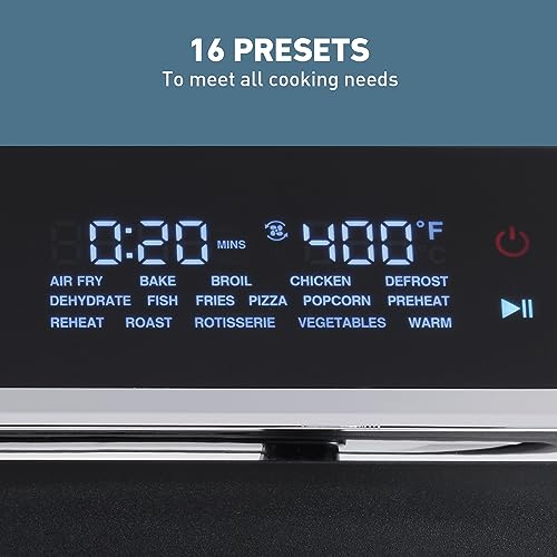 West Bend Air Fryer Oven 15-Quart Capacity with Digital Controls Easy-View Door and 16 Cooking Presets, Includes Eight Cooking Accessories, 1000-Watts, Black - Image 3