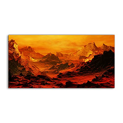 Photo acrylique volcan montagne 120x60cm, art mural premium pour decoration interieure chic