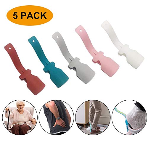 PINPOXE Calzador Cuerno de Zapato, Calzador de plástico, Shoe Horn, Lazy Shoe Helper Asistente niños, Mujeres Embarazadas, Ancianos, Levantador de Zapatos con Orificio para Colgar