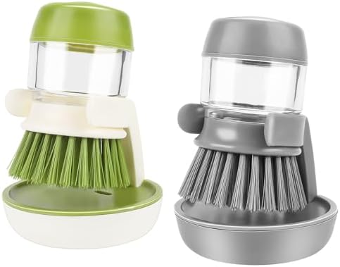 Brosse De Nettoyage Avec Réservoir Intégré - Pour Casseroles Poeles Et Eviers Manche Ergonomique Noir Nettoyage De Cuisine 98597487