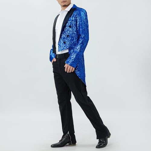 Mens Sequin Tuxedo Jacket Tails Y2k Tailcoat Blazer Coat Swallowtail Prom Blazer Suit Jacket Clubwear3