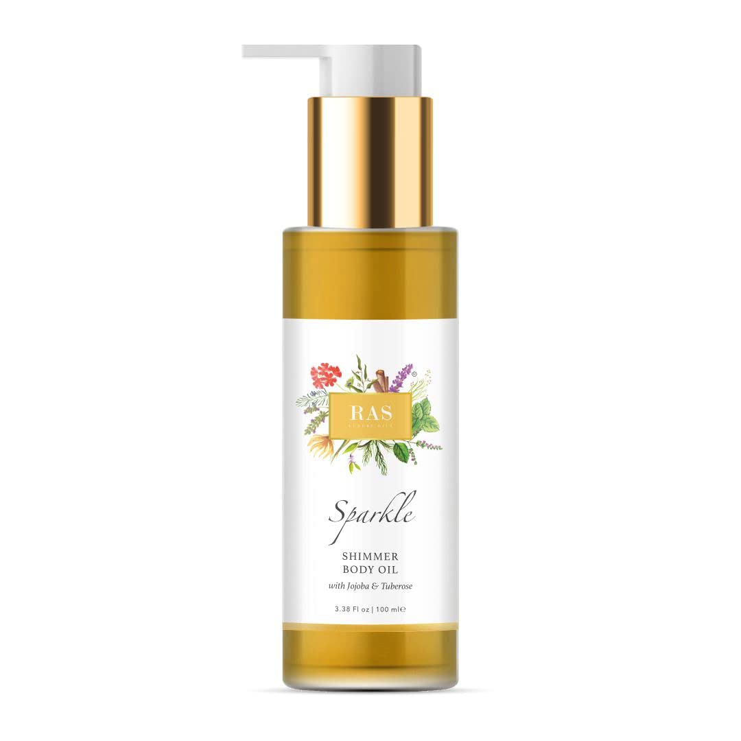 RAS Luxury Oils Sparkle Shimmer Body Oil, Quick Glow Body Oil; Gives a natural glow; For Men & Women; 100ml-image-17